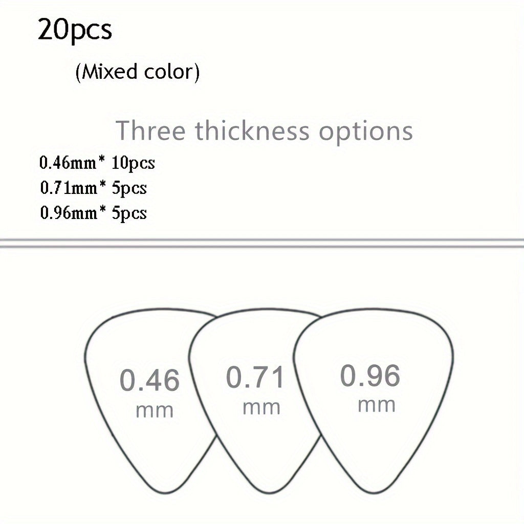 Assorted Guitar Picks Set of 20 50 100 Thin Medium Thick for Electric Acoustic Bass