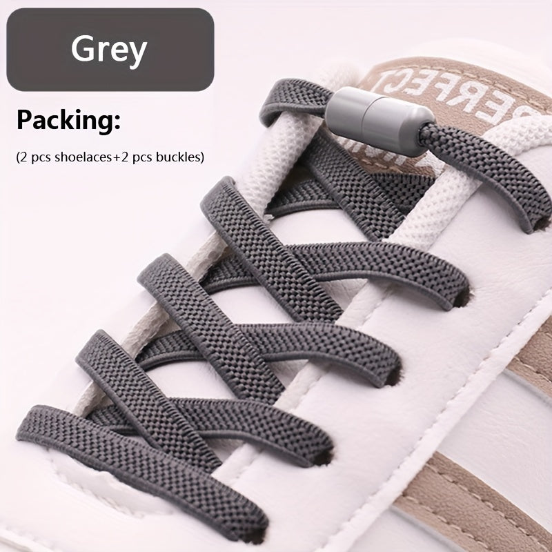 Uniseks elastik No-Tie oyoq kiyimlari rang-barang Lazy Shoe Flat Laces for Sneakers