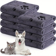 Microfiber Pet Towel for Dogs 60x100cm Super Absorbent Quick Dry Paw Print Design