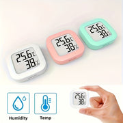 Digital Thermometer Hygrometer, Portable, Accurate Home Temperature and Humidity Monitor in Pink White Mint Green
