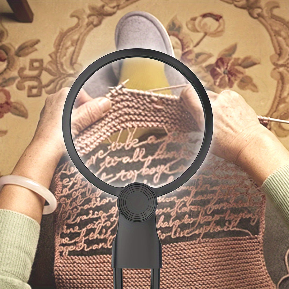 LED Magnifying Glass with Adjustable Brightness and 10000mAh Rechargeable Battery for Reading Sewing Crafts