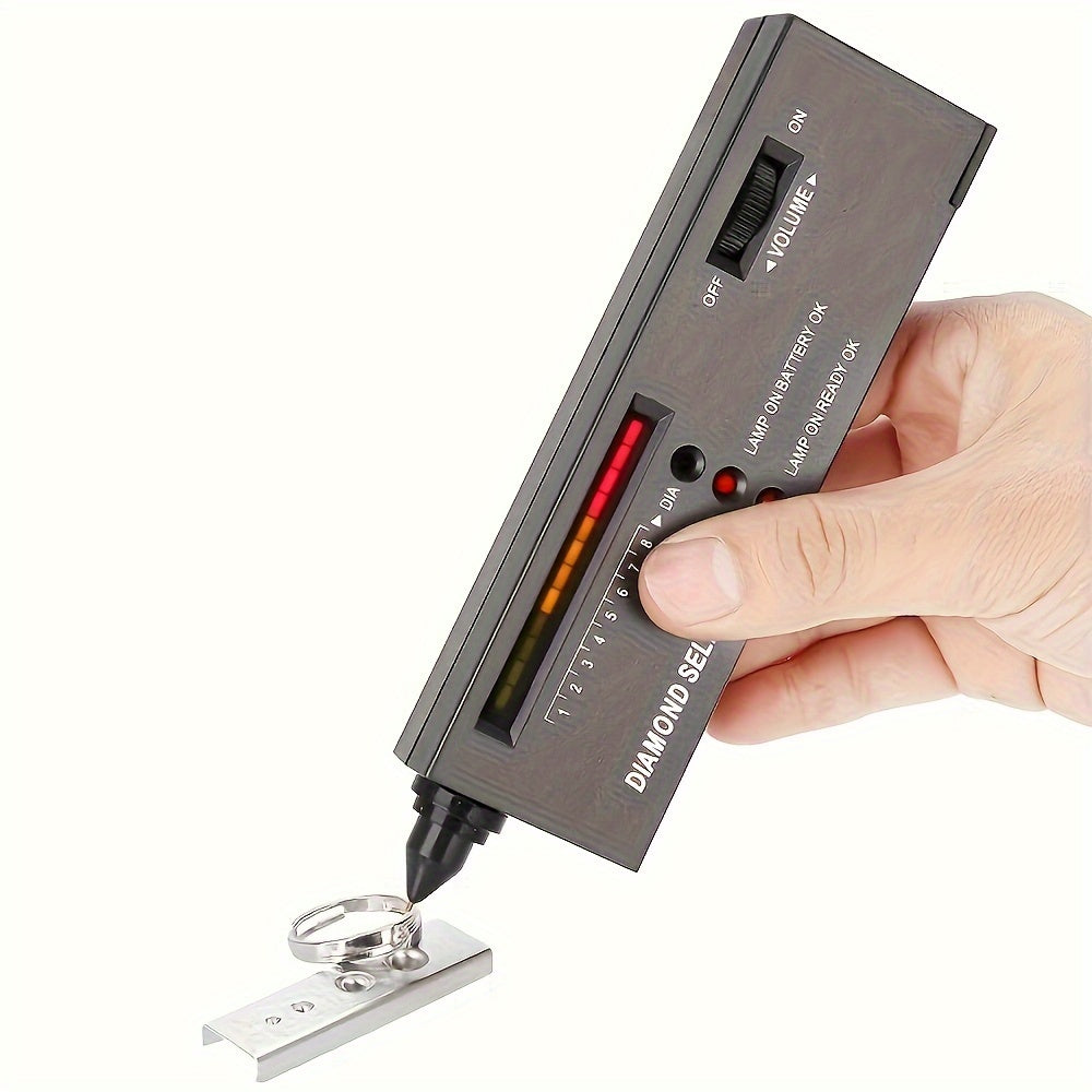 Bolígrafo probador de diamantes con indicador tricolor y función de precalentamiento para joyas y piedras preciosas
