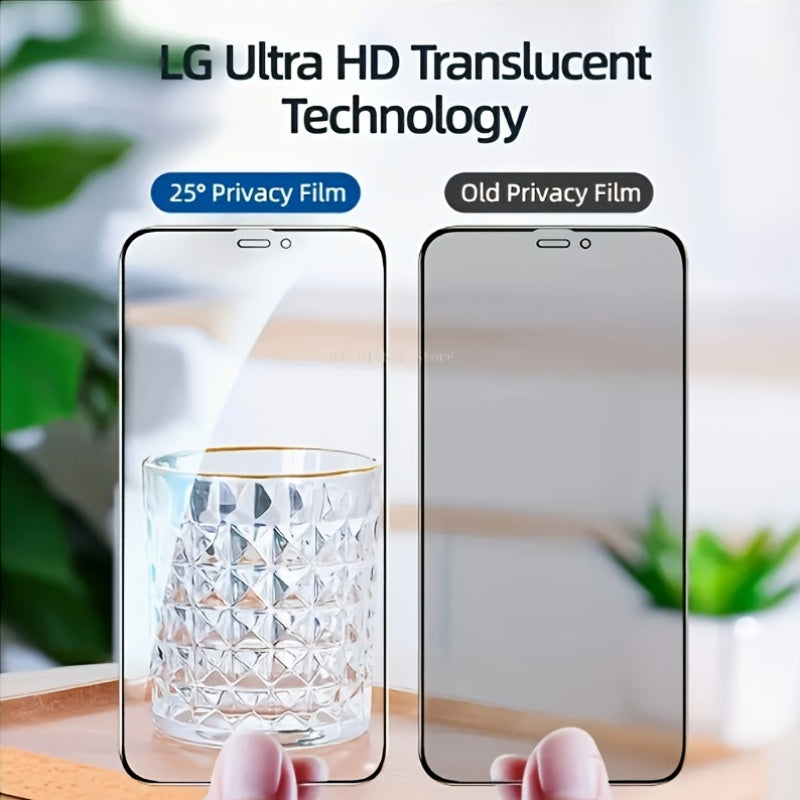 Protector de pantalla de vidrio para iPhone con privacidad, anti-espía, cobertura total, Ultra HD