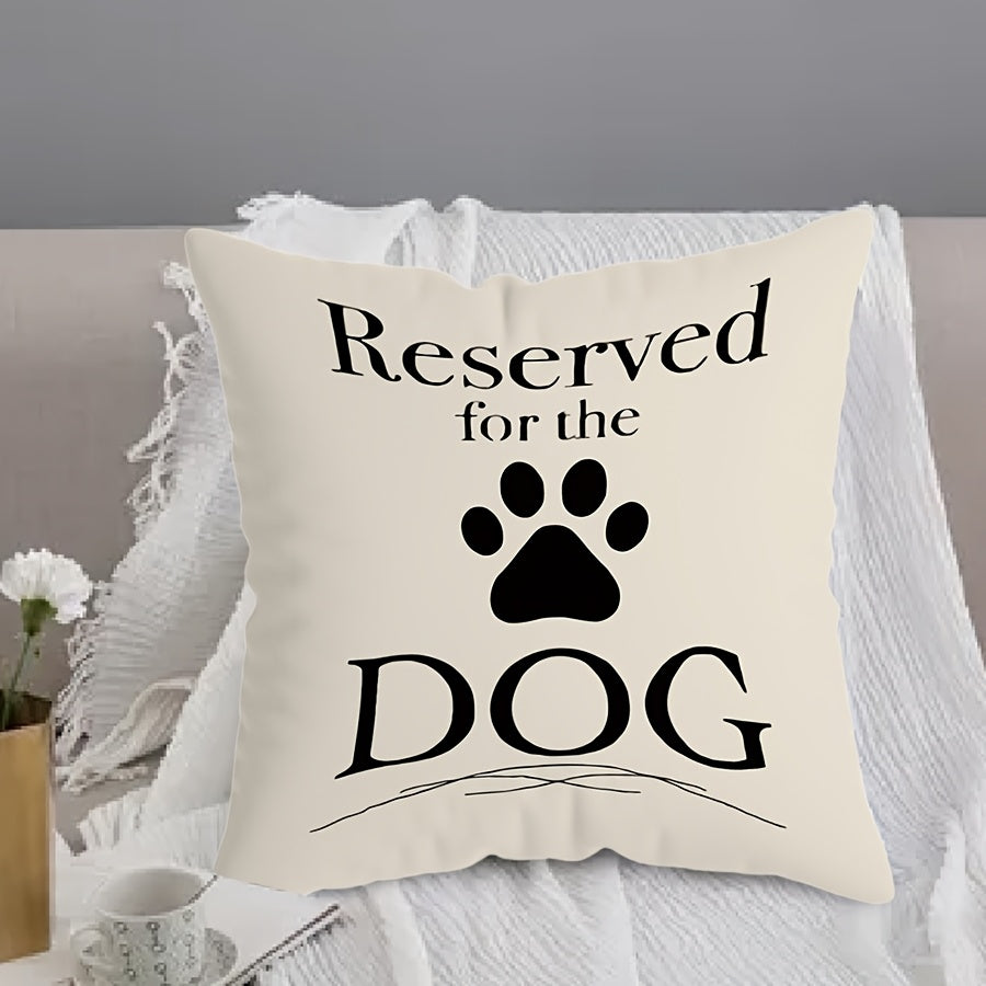 Dog Lover Throw Pillow Cover 44 Inch Soft Polyester Pet Quote and Paw Print Design