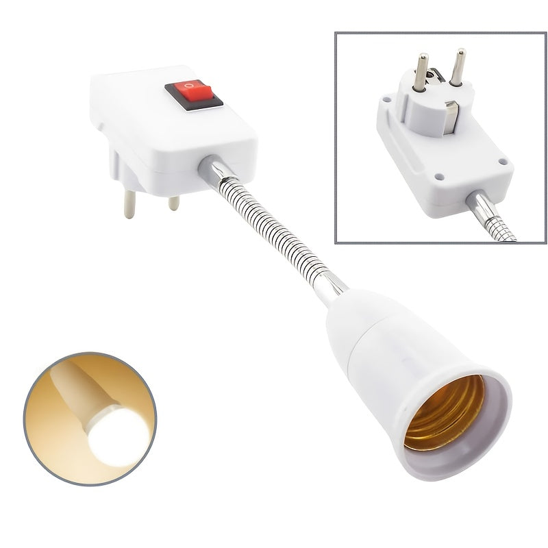 Adaptador de lámpara de pared con enchufe E27 a enchufe EU con interruptor para festivales 220-240V AC