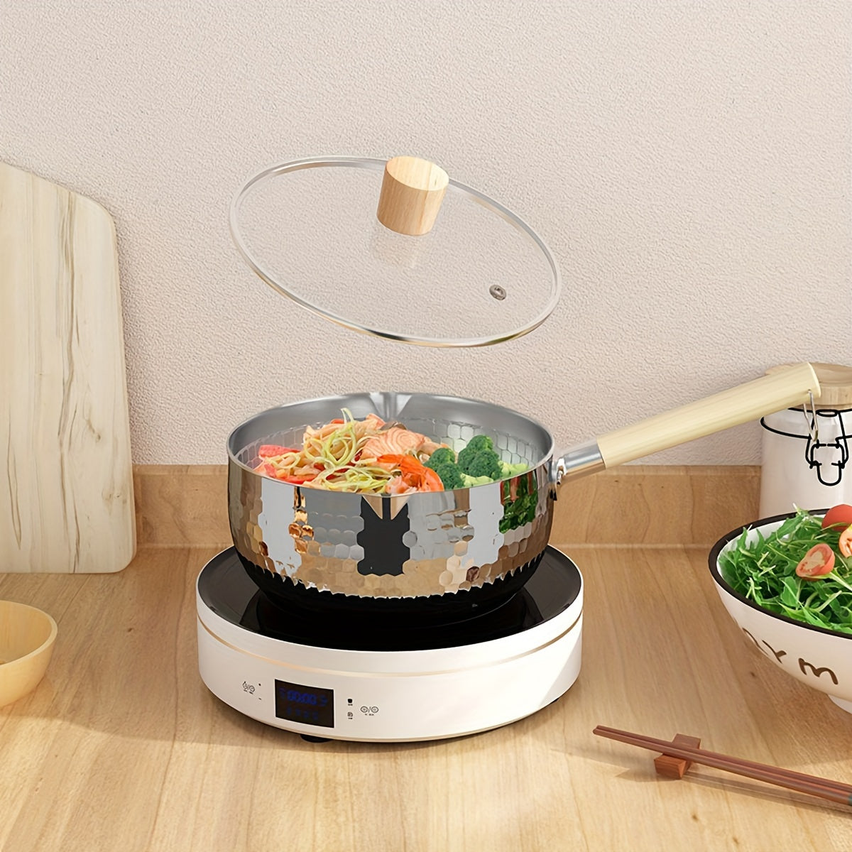 Премиум кастрюля из нержавеющей стали 304 - 1 шт., толстая, без покрытия для здорового приготовления, идеальна для супов и детских блюд