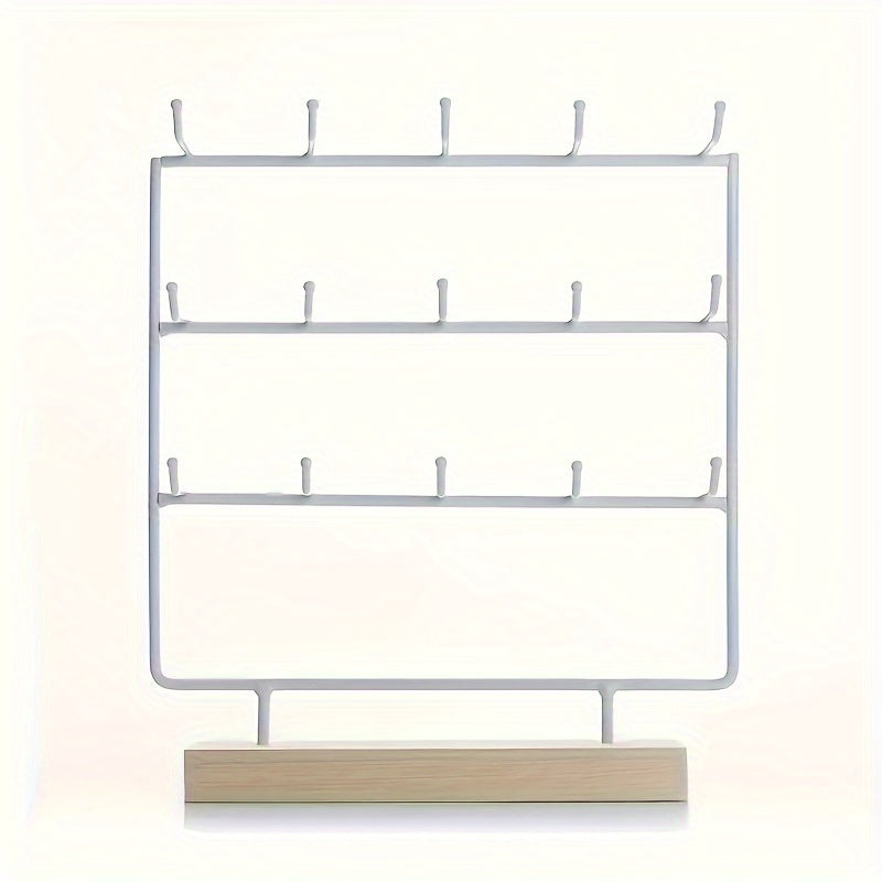 Exhibidor de joyería para pendientes y aretes con 15 colgadores de crochet