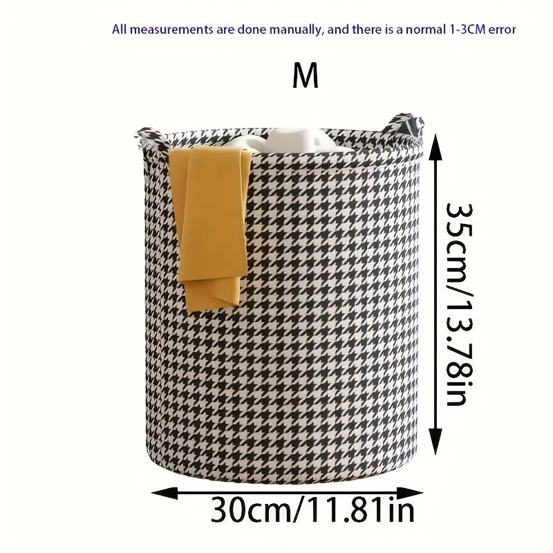 Foldable Laundry Hamper with Handles and Stylish Print Durable Fabric for Bathroom Bedroom