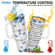 40oz Insulated Stainless Steel Coffee Mug with Handle Leakproof Lid and Straw