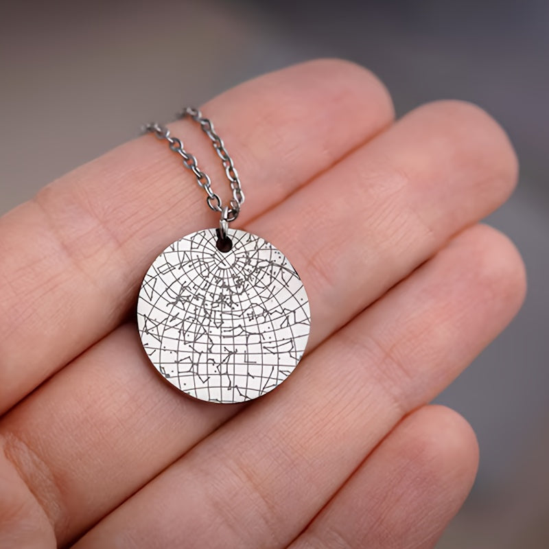 Yulduzlar xaritasi taqinchoq zanjirli taqinchoq, 18K oltin qoplangan, zanglamaydigan po'latdan yasalgan zargarlik buyumlari