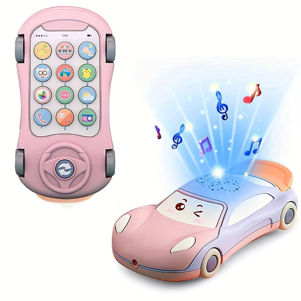Baby Toy Phone with Music Lights Projector Educational Activities for Infants