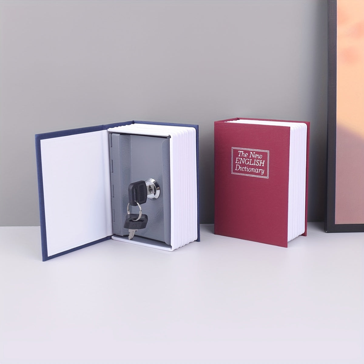 Dictionary-Shaped Metal Cash Box with Lock for Home Storage and Decoration