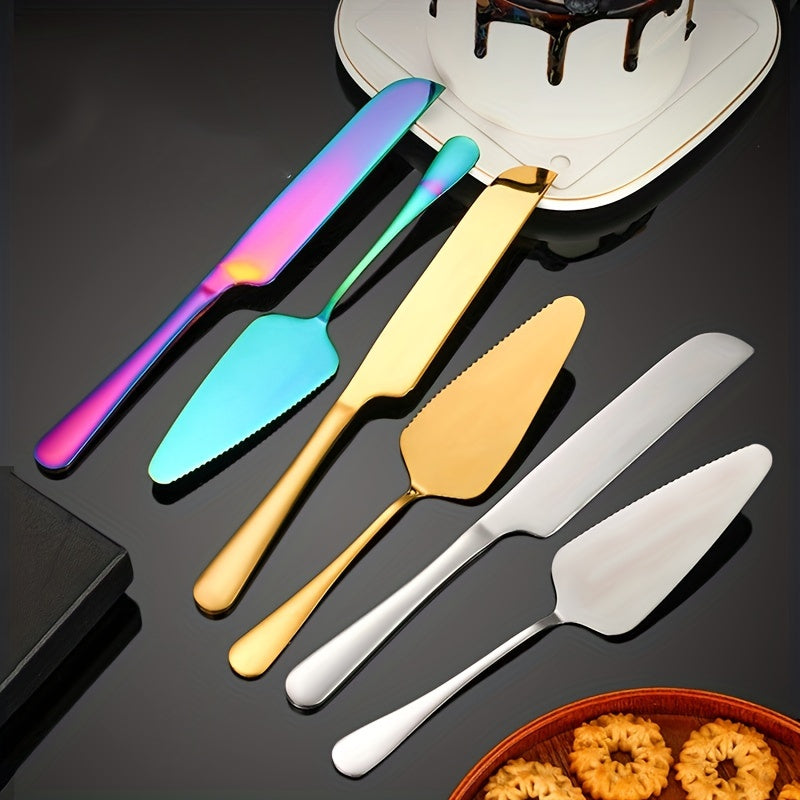 Cake Cutting Set with Stainless Steel Spatula Knife and Pizza Cutter for Baking and Pastry