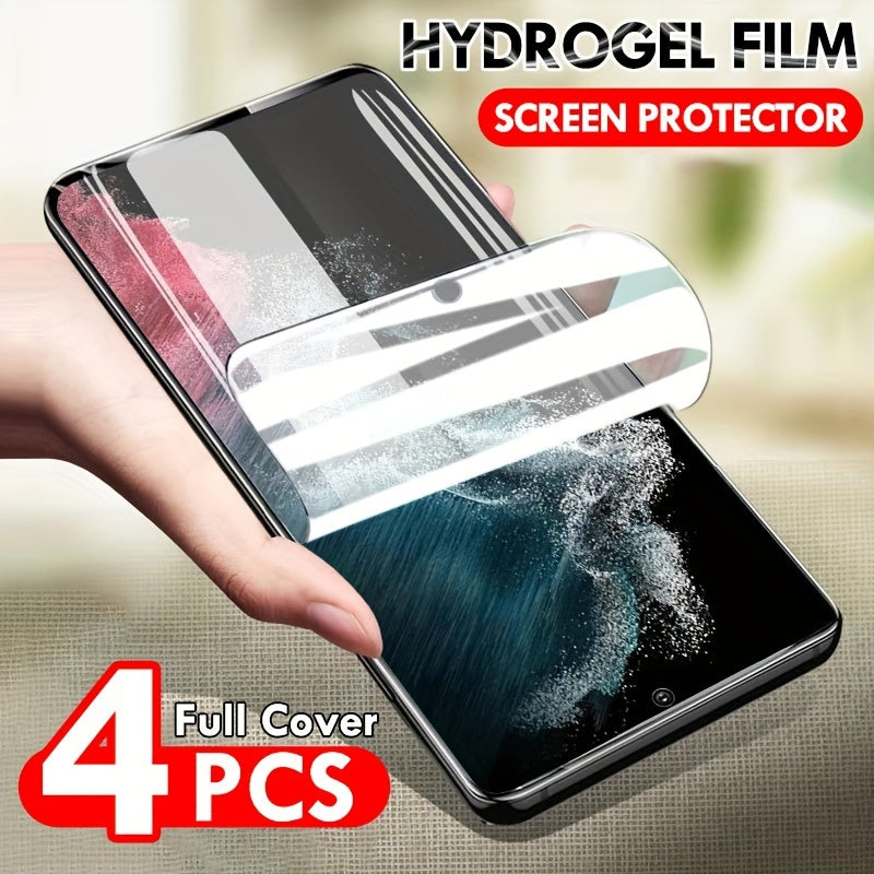 4Pcs Hydrogel Screen Protector for Samsung Galaxy S24 S23 S22 S21 S20 Ultra Plus FE S10 Plus Note 20 10 Ultra Plus 9