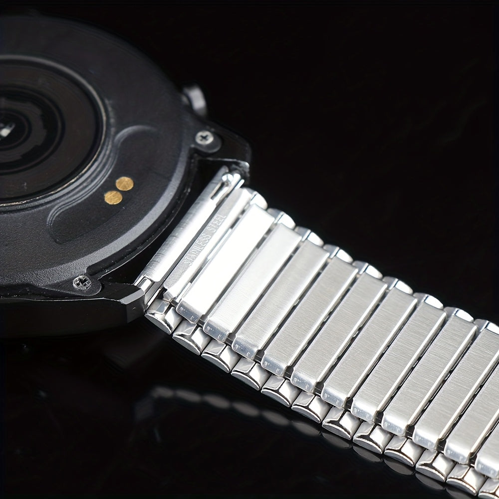 22mm Stainless Steel Elastic Watch Strap for Smartwatches Compatible with Huawei, Xiaomi, Huami
