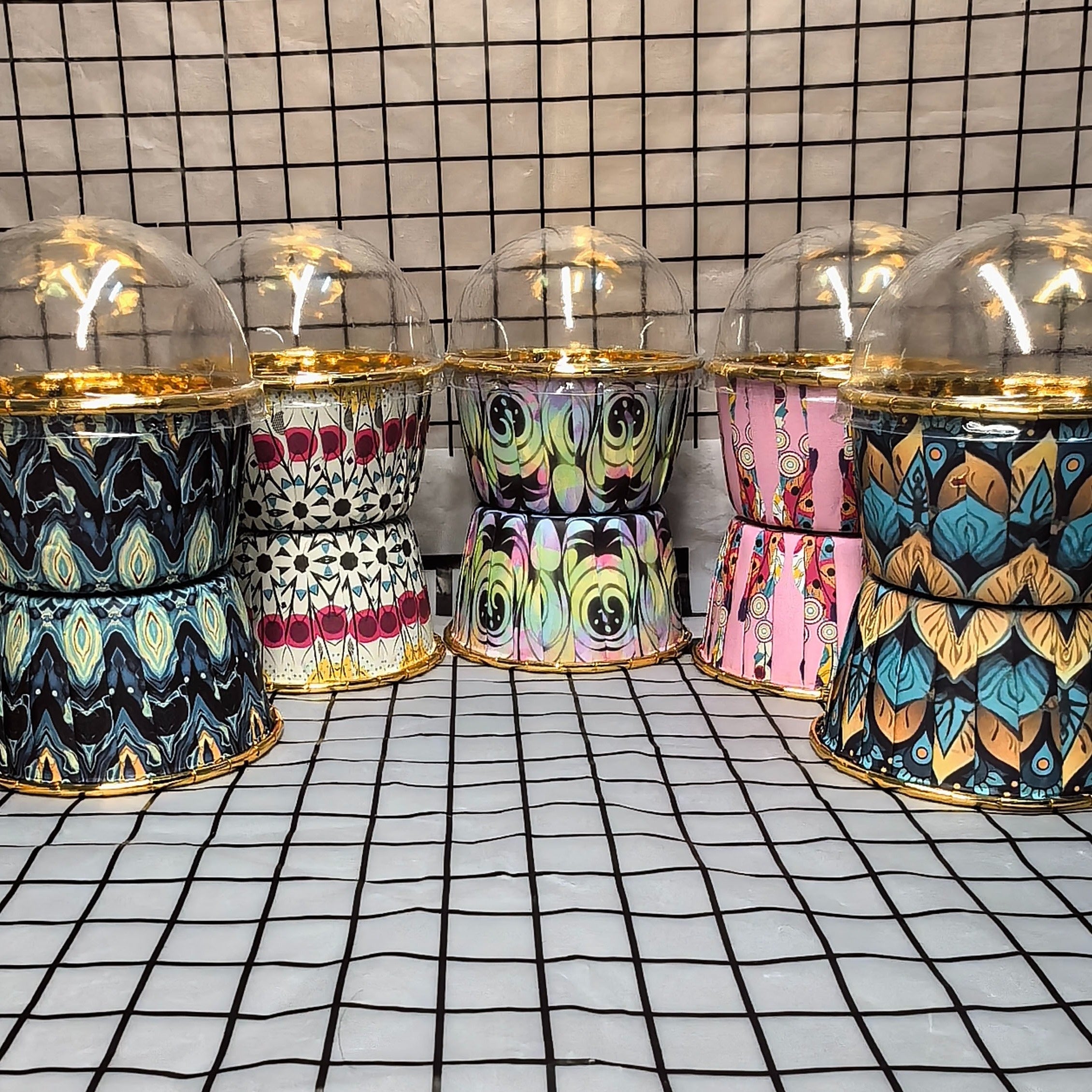 Set of 50 Disposable Paper Baking Cups, Assorted Holiday Themes, Heat-Resistant, Round Cupcake Liners