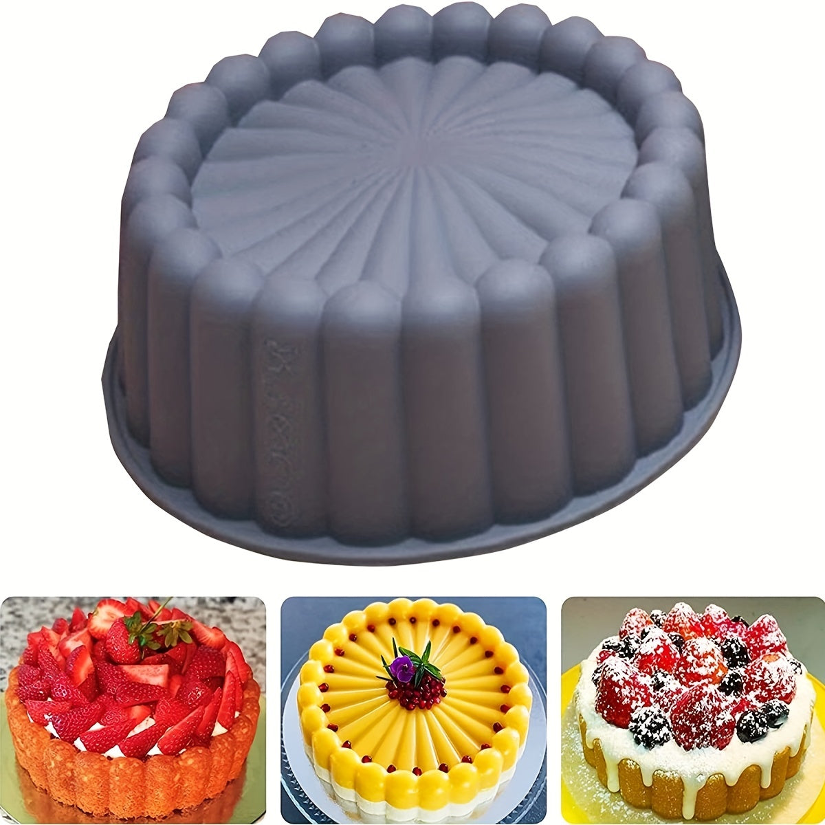 Silicone Round Cake Mold Non-Stick Flexible for Weddings and Birthdays
