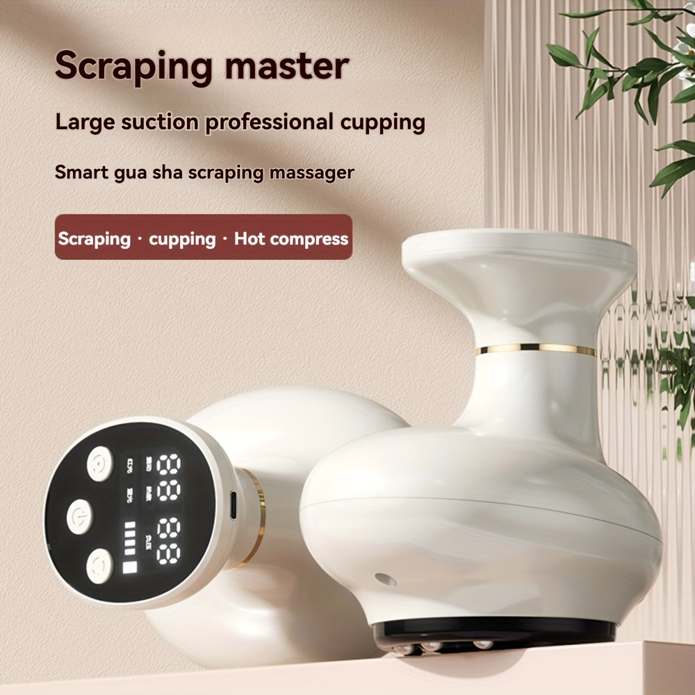 Dispositivo eléctrico Gua Sha para alivio de cuello, hombros y espalda, recargable por USB, 1200mAh
