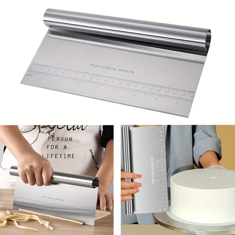 Stainless Steel Dough Scraper with Scale for Baking and Cooking Kitchen Tool