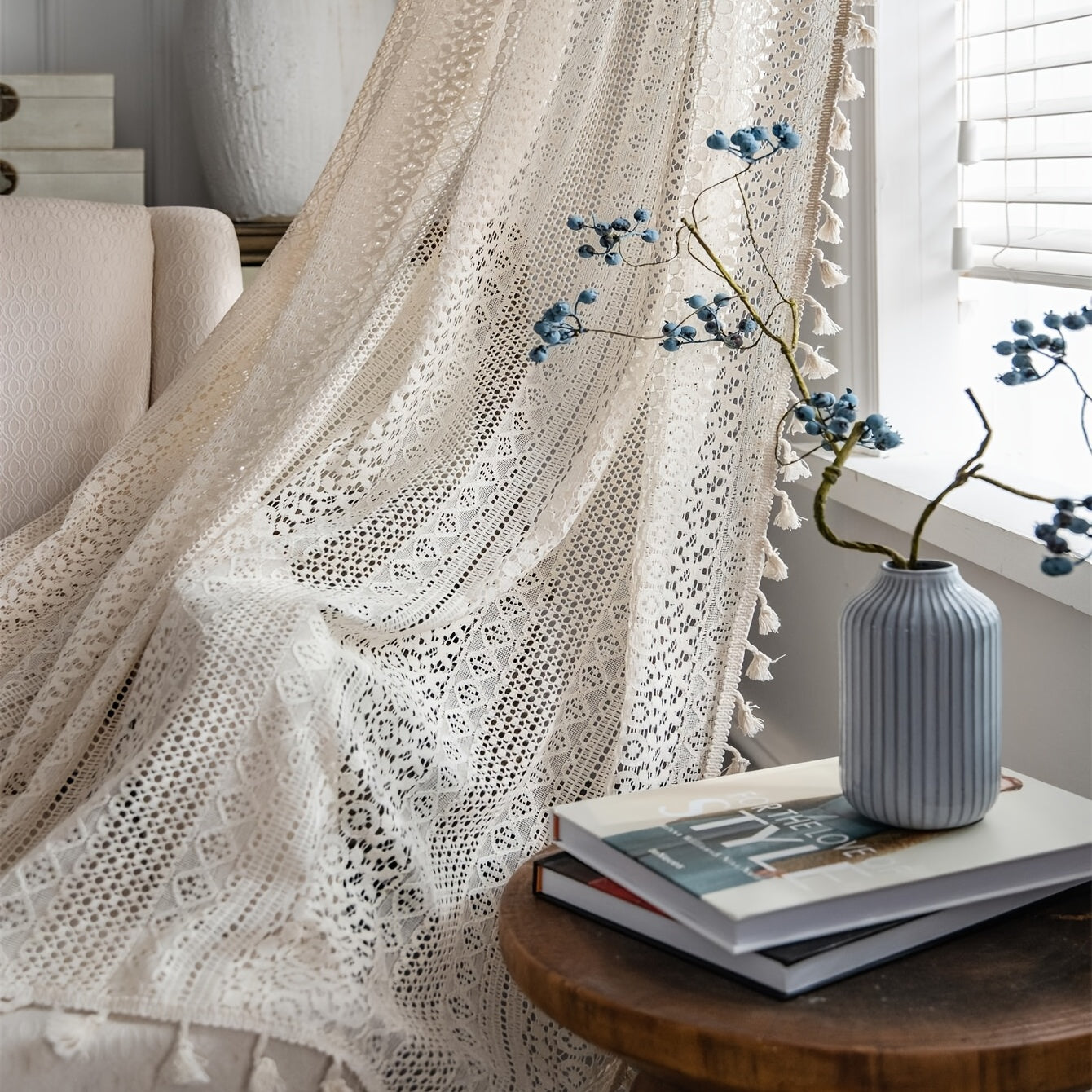 Bej Boho pardozlari, qovurg'a va oltin tafsilotlar bilan, UV himoyasi, qoqilgan tayoq uchun, mehmonxona va oshxona uchun