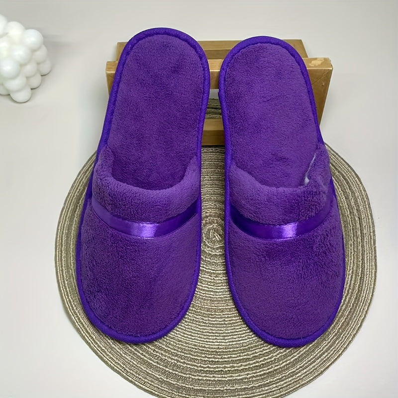 Zapatillas de felpa de coral para mujer, casuales, con slip-on, suela antideslizante de EVA, para interior, comodidad
