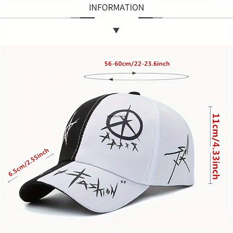 Kundalik kiyim uchun Yulduz-Doira dizayni va Rangi blokli tikuvchali paxtali Snapback shlyapa