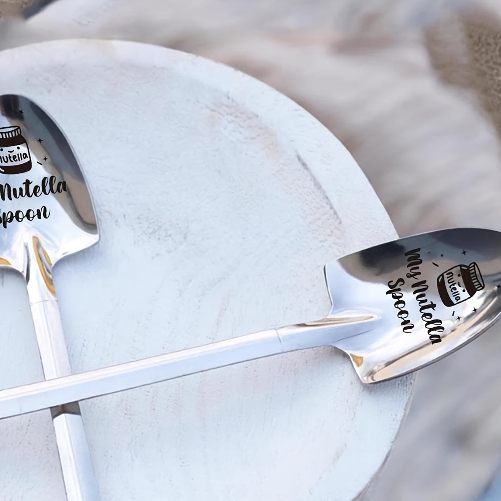 Stainless Steel Nutella-Themed Spoon for Coffee Tea Dessert Gift