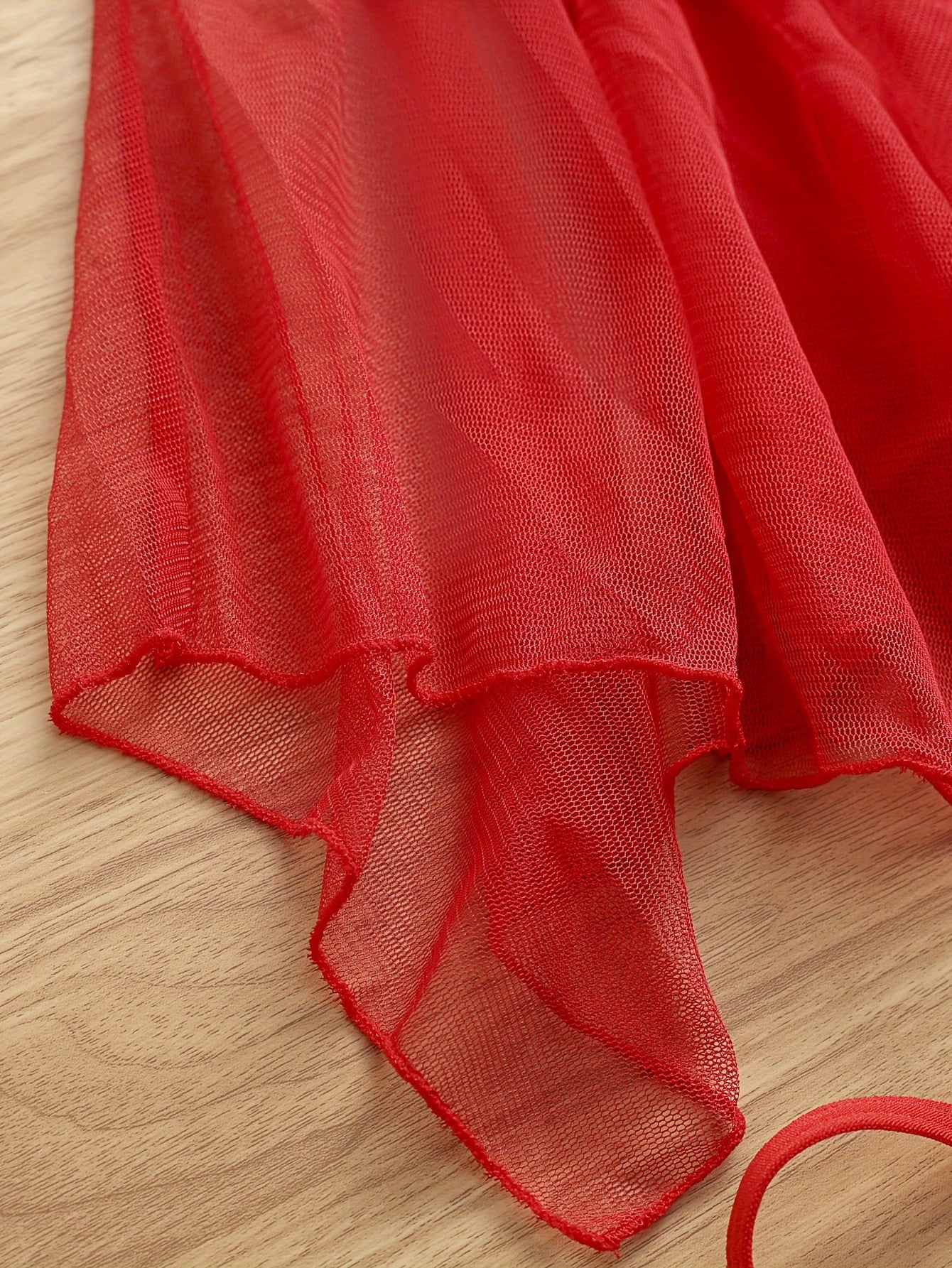 Women’s Sheer Mesh Lingerie Set with Knit Polyester Slip and Tulle Nightdress