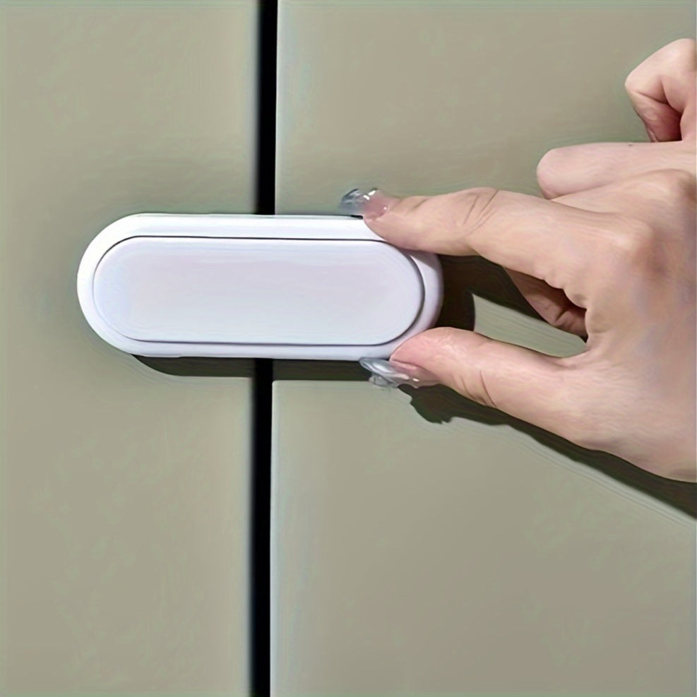 Set of 4 Child Safety Cabinet Locks with Strong Adhesive Non-Toxic Plastic Latches for Refrigerator and Drawer Safety