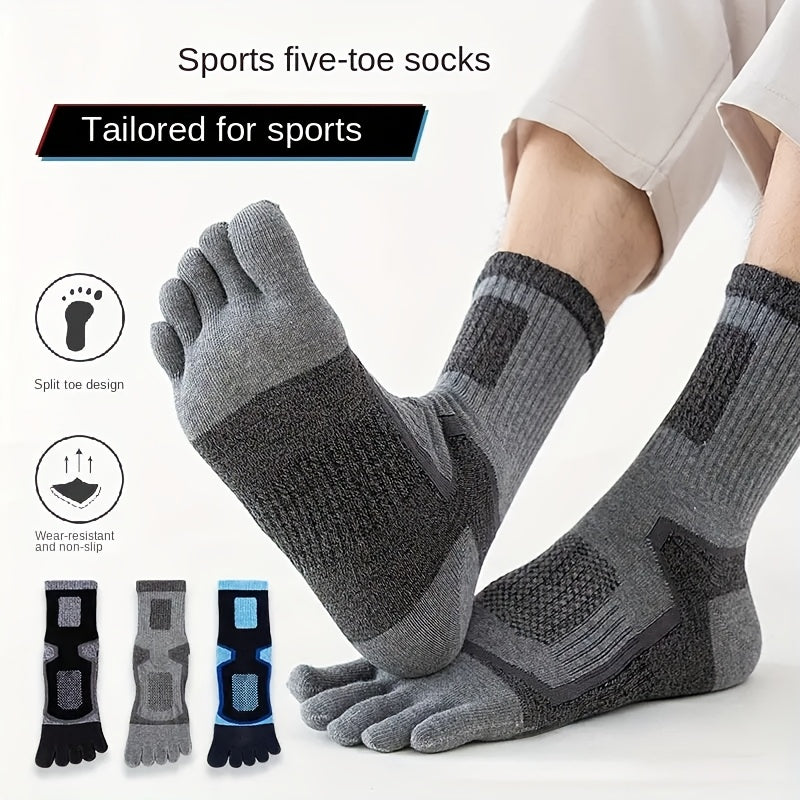 Calcetines deportivos de cinco dedos para hombres, absorbentes de sudor, duraderos, para ciclismo, senderismo y vela, talla 7-11