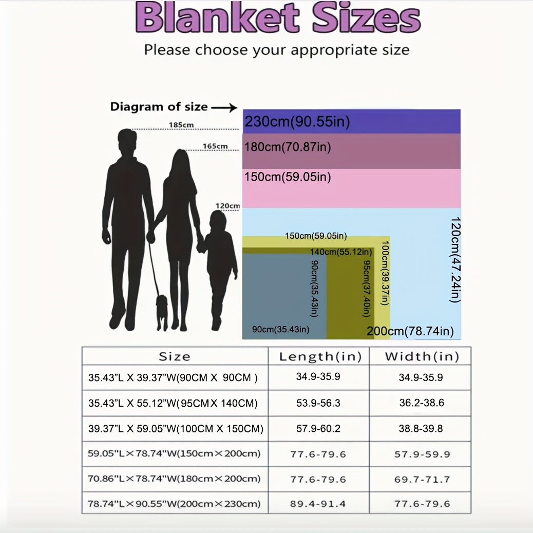 200GSM Flannel Blanket with Sun Moon and Planet Print Soft Warm Lounge Couch Travel Gift