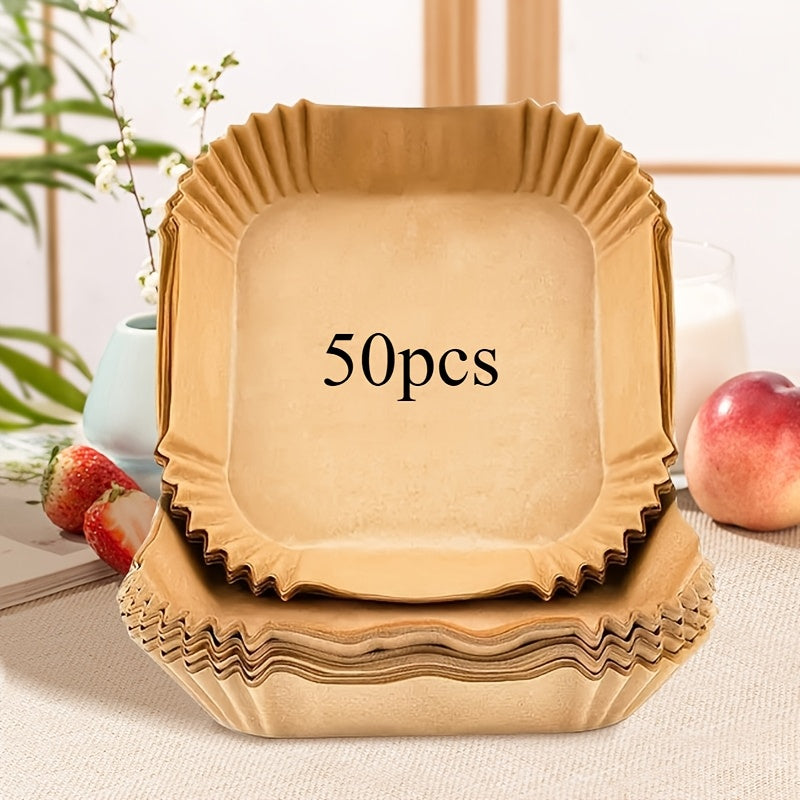 Air Fryer Liner Squares Non-Stick Silicone Disposable Paper Bowls Kitchen Baking Supplies