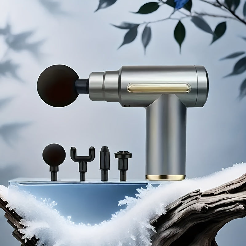 6-Piece Mini USB Rechargeable Massage Gun Set with Accessories for Muscle Relief