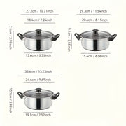 Stainless Steel Cookware Set 12 Pieces Pots Pans with Lids for Home Camping Kitchen