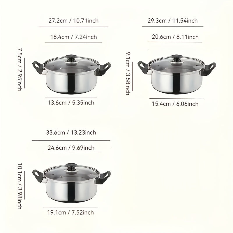 Stainless Steel Cookware Set 12 Pieces Pots Pans with Lids for Home Camping Kitchen