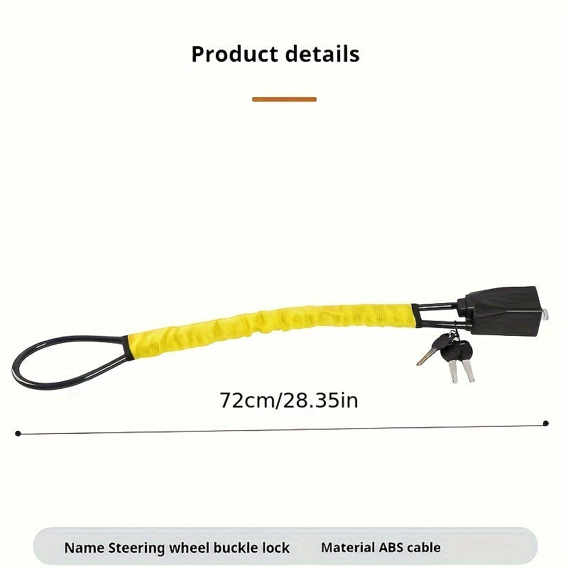Heavy-Duty Steel Car Steering Wheel Lock with Anti-Theft Key Lock and Colors