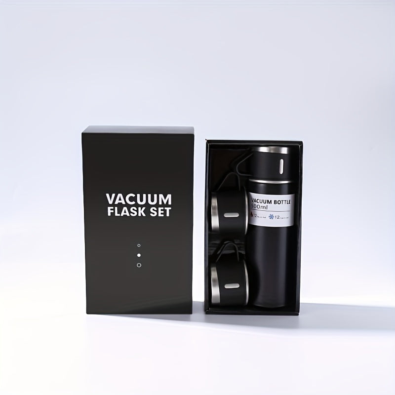 Insulated Stainless Steel Water Bottle Set with 2 Cups and Stroller Holder