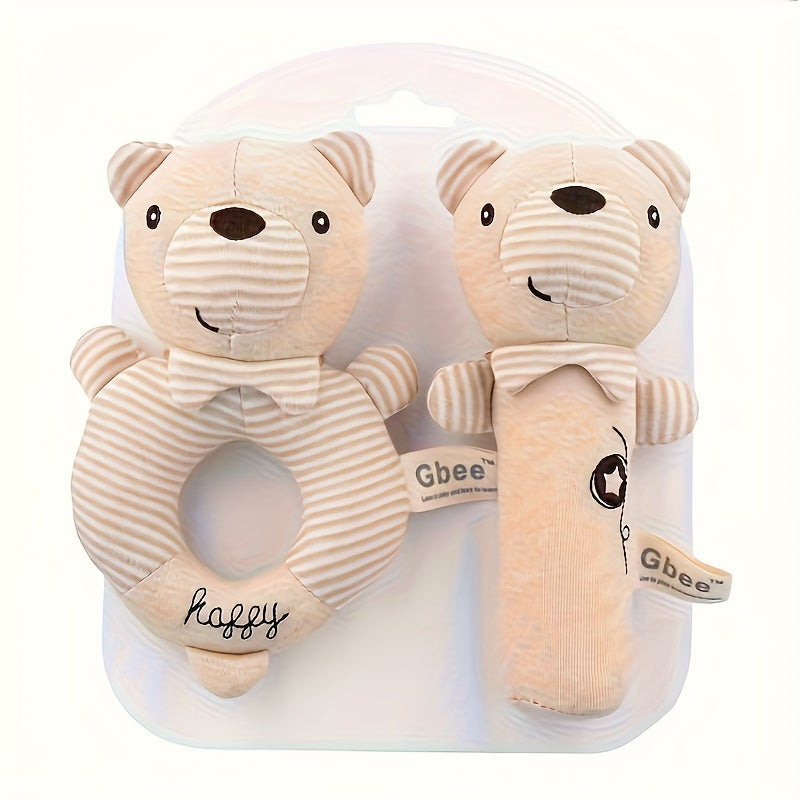 Animal Baby Toy Hand-Held Bell for Soothing and Grasping Training Mixed Color 0+