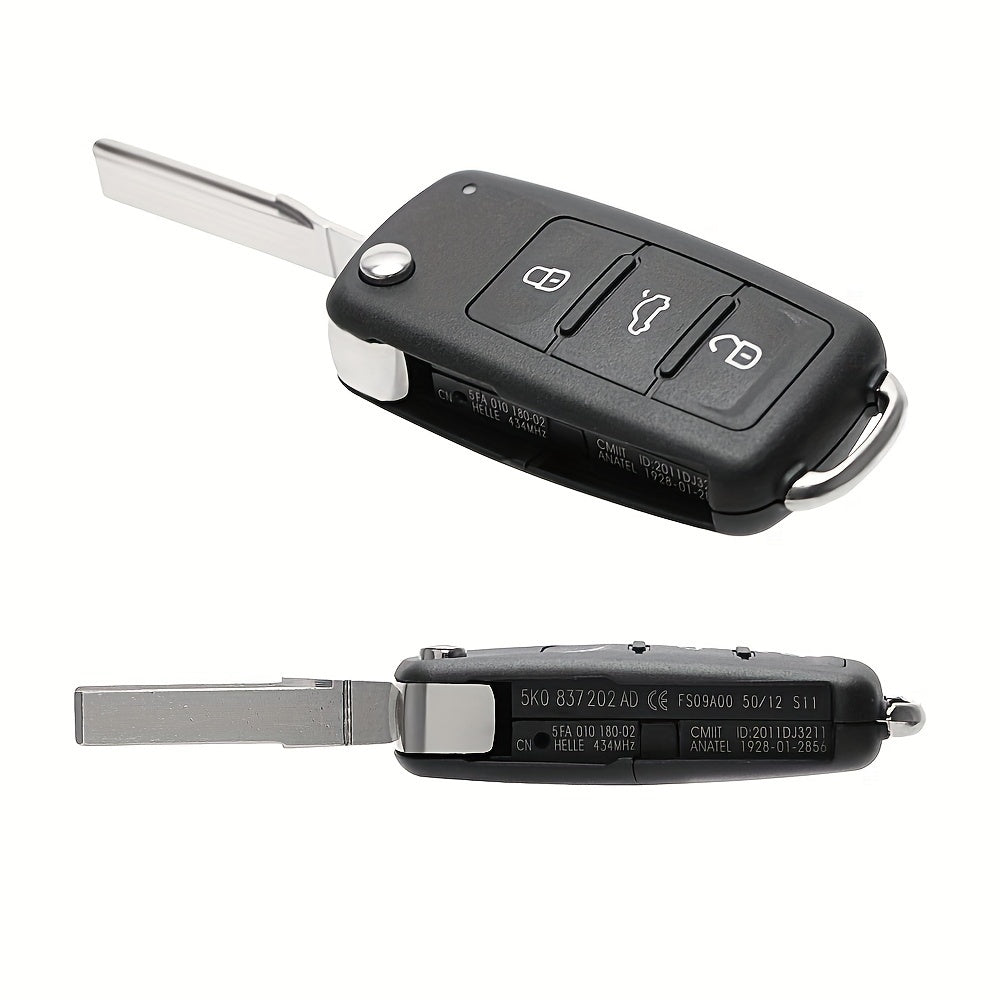 Car Key Shell Remote Flip Cover ABS Material for Volkswagen Models