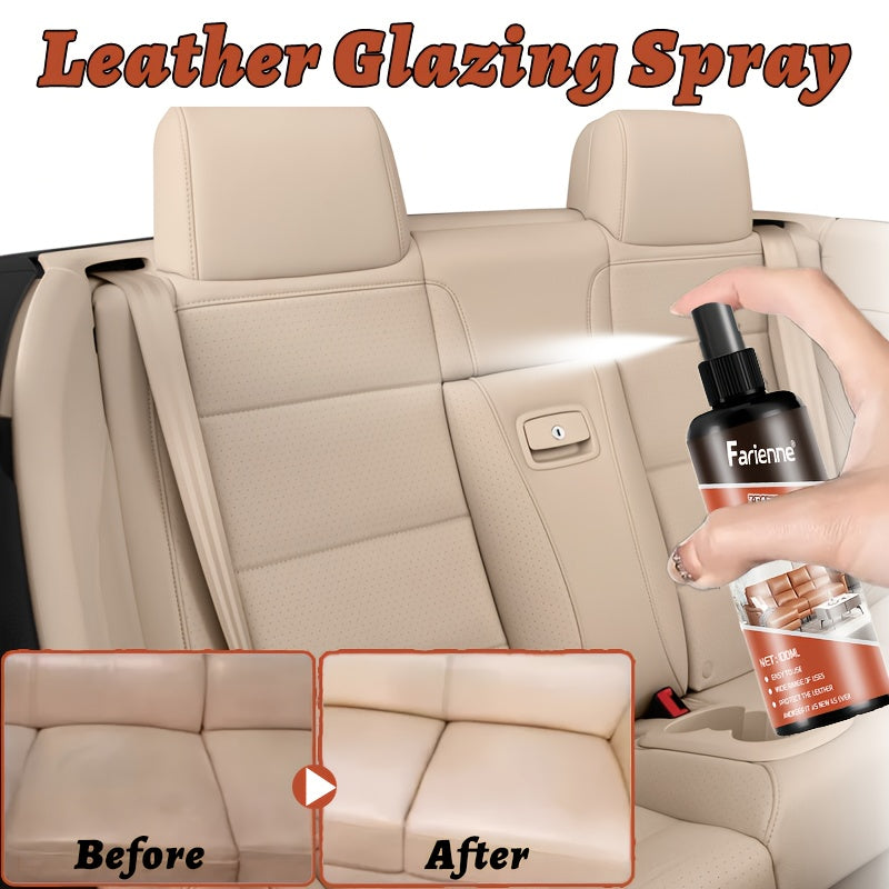 Leather Glazing Spray for Cars, Furniture, Shoes, and Bags