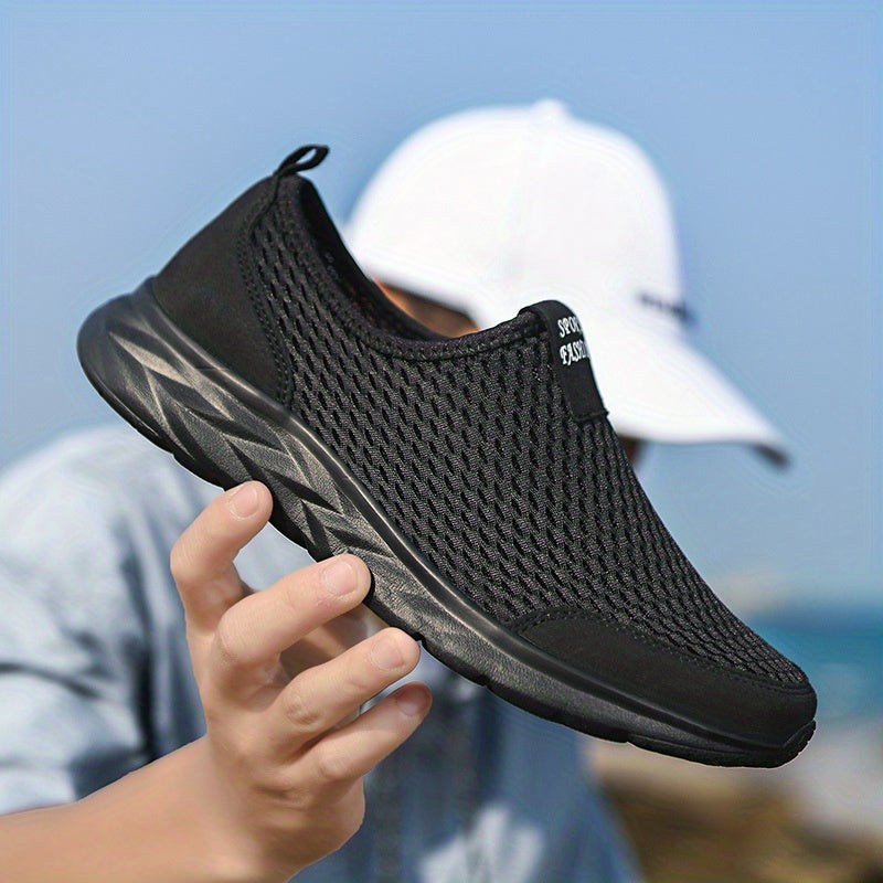 Men's Mesh Slip-On Sneakers Breathable Athletic Walking Shoes