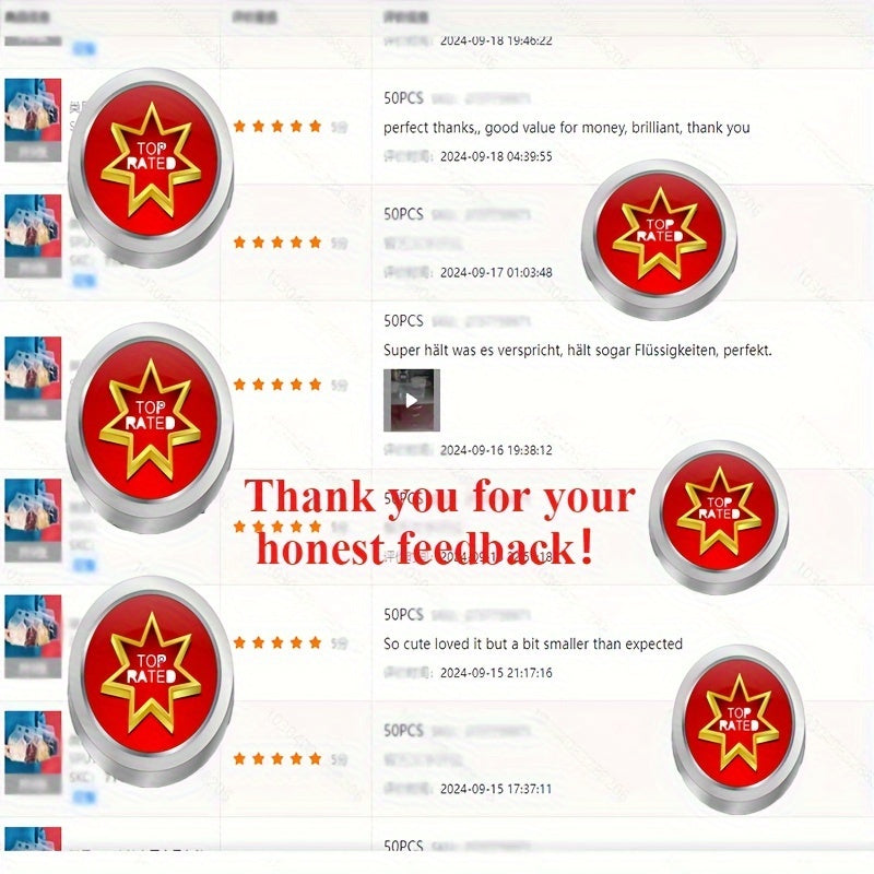 50 Reusable Self-Sealing Food Storage Bags Transparent Thick Plastic Zip Pouches for Snacks Tea Noodles