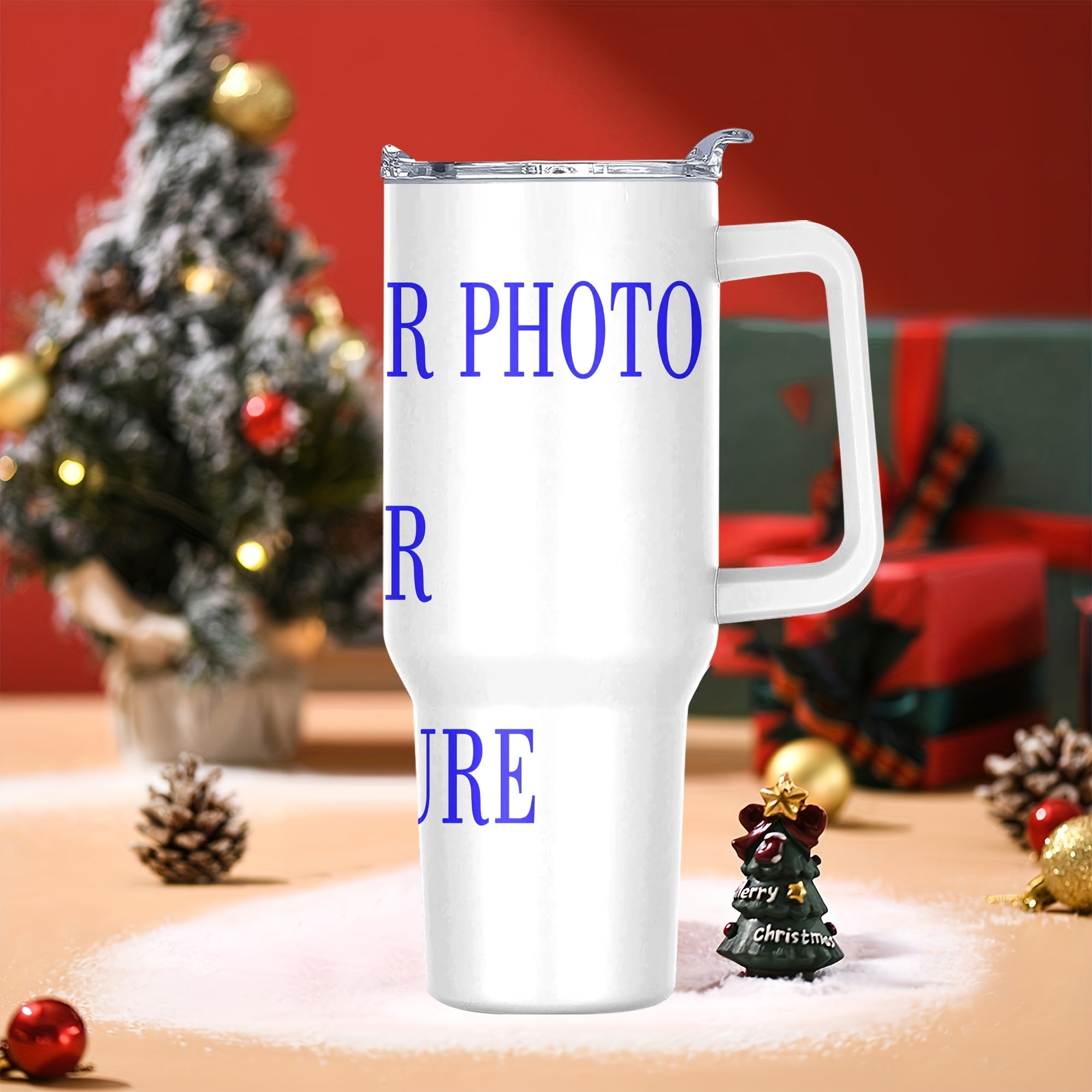 40oz Stainless Steel Travel Mug with Lid Custom Photo Insulated Coffee Cup Gift