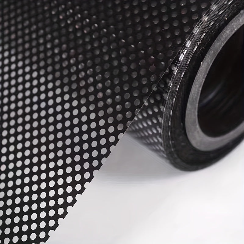 Stained Glass Window Privacy Film Black Vinyl One-Way Perforated UV Sun Blocking