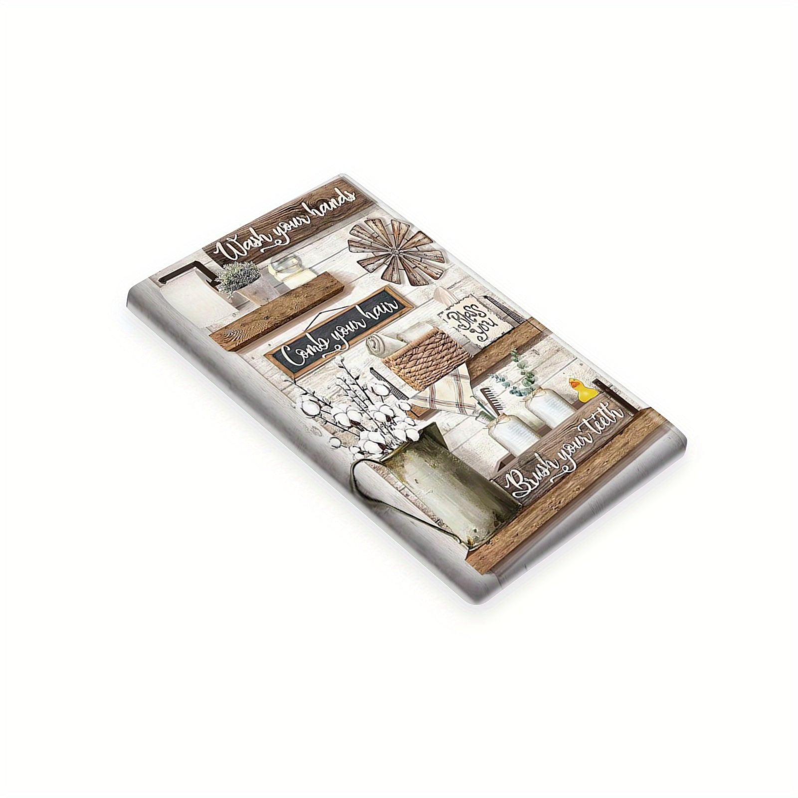 Cubierta decorativa rústica con flores para interruptores y enchufes