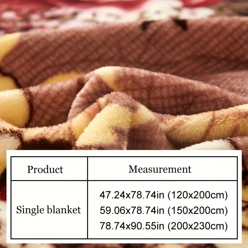 Floral Flannel Throw Blanket Soft Cozy All-Season Couch Bed Office Car