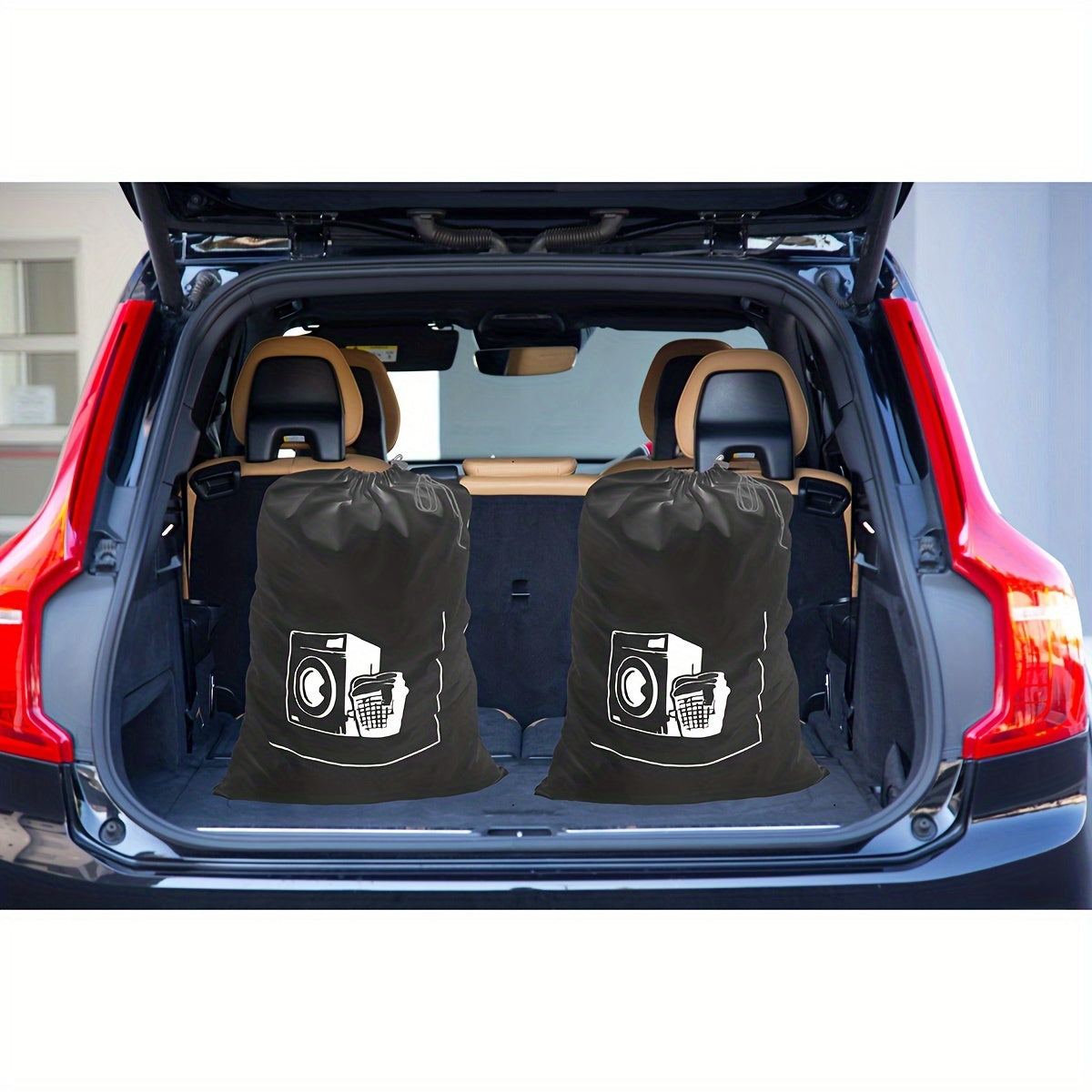 Bolsa de lavandería de tela Oxford resistente de 50cm x 70cm, reutilizable, almacenamiento negro para ropa y juguetes