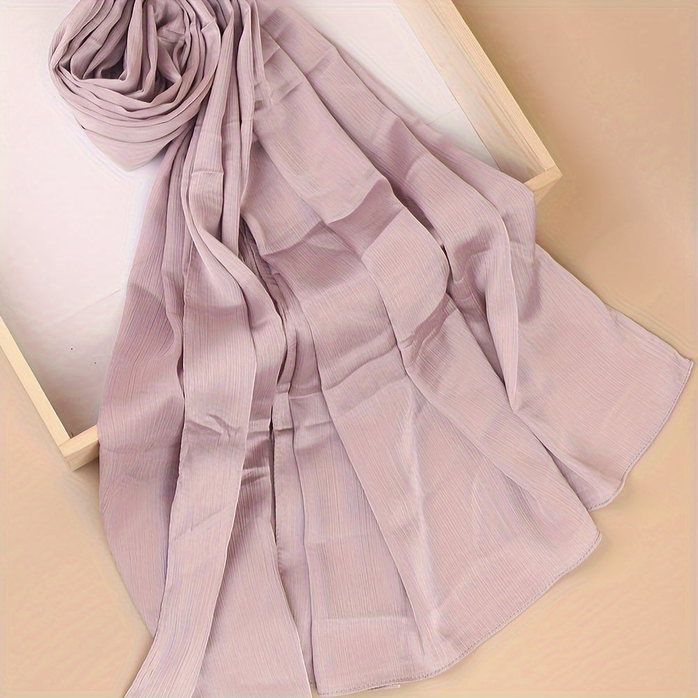 Pañuelo de cabeza clásico plisado de color sólido para uso casual, viaje y actividades al aire libre