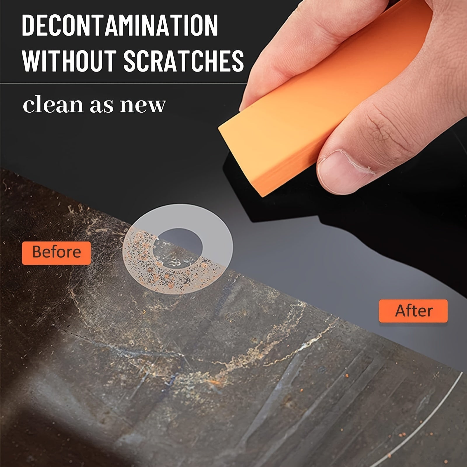 Трехкомпонентный набор нержавеющих стальных ластиков с оранжевым резиновым покрытием, предназначенный для удаления ржавчины на кухнях и в ванных комнатах. Идеально подходит для очистки пятен от туалета в домашних условиях.