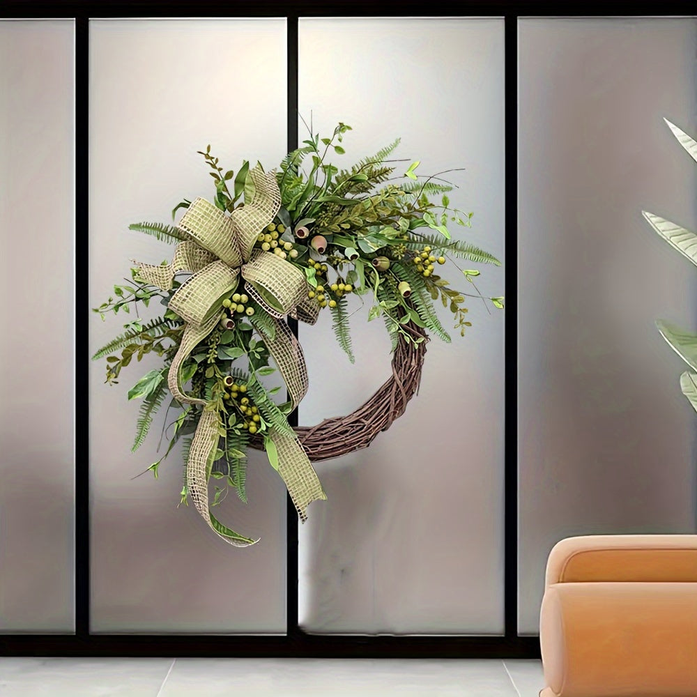 3D Floral Wreath Window Decals Reusable Self-Adhesive High Gloss Decor